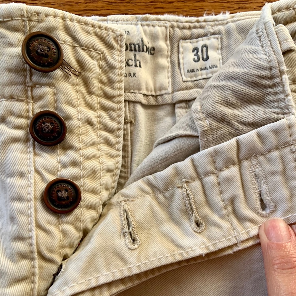 Abercrombie & Fitch Button-Front Chino Shorts - image 1